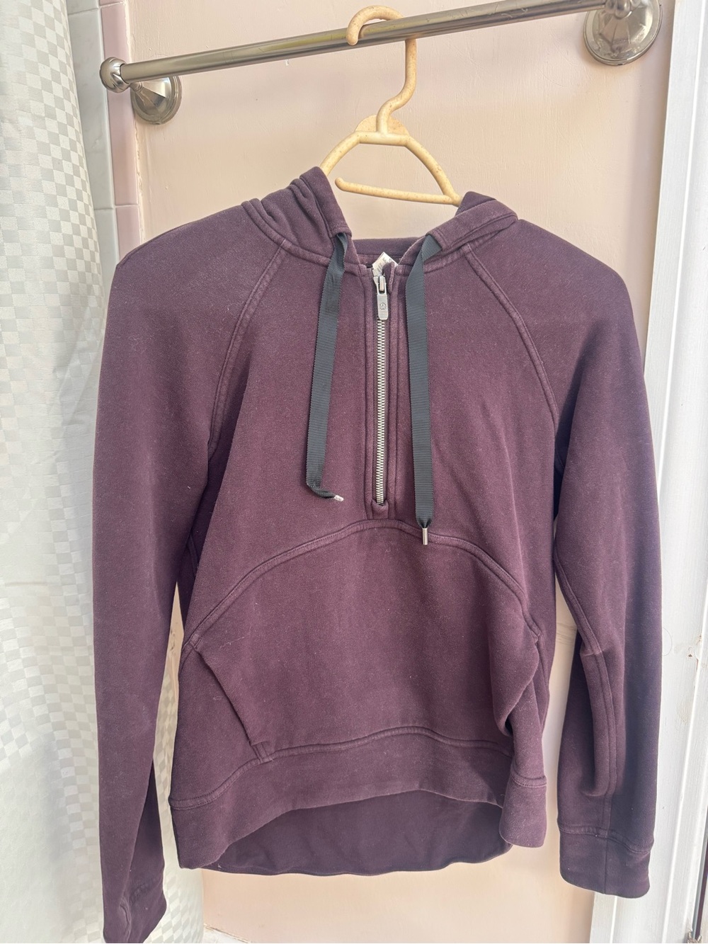 lululemon athletica Half-Zip Hooded Pullover in Deep Plum